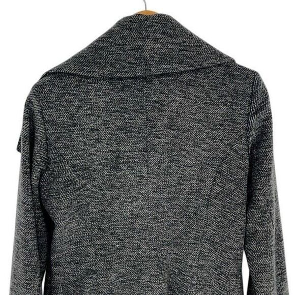 Cole Haan Womens Wide Collar Lined Wool Blend Wrap Zip Coat Charcoal Gray Size 6 - Picture 4 of 10